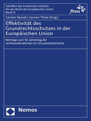 cover image of Effektivität des Grundrechtsschutzes in der Europäischen Union